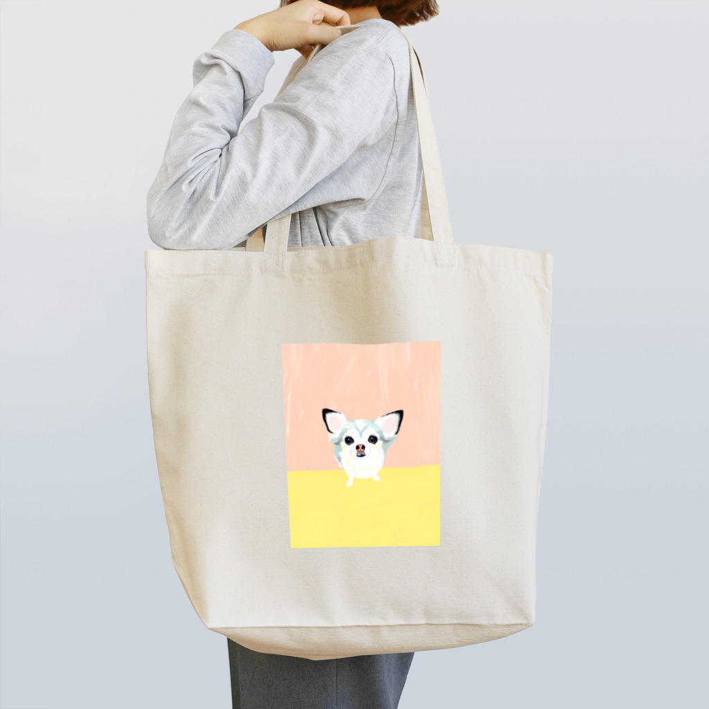 遥ん/犬顔絵　の「保護犬カフェ支援」グッズ ビビィさん トートバッグ