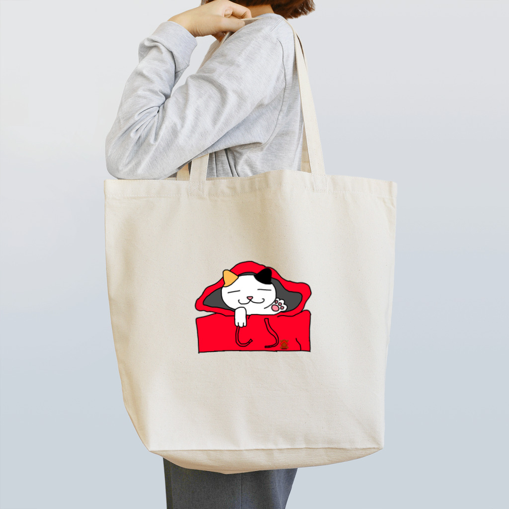 AKAZUKINのパーカーに三毛猫 Tote Bag