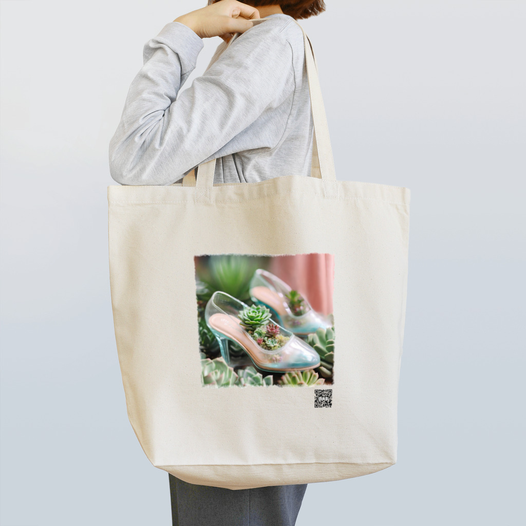 YOikibunのガラスの靴と多肉植物(セダム) Tote Bag