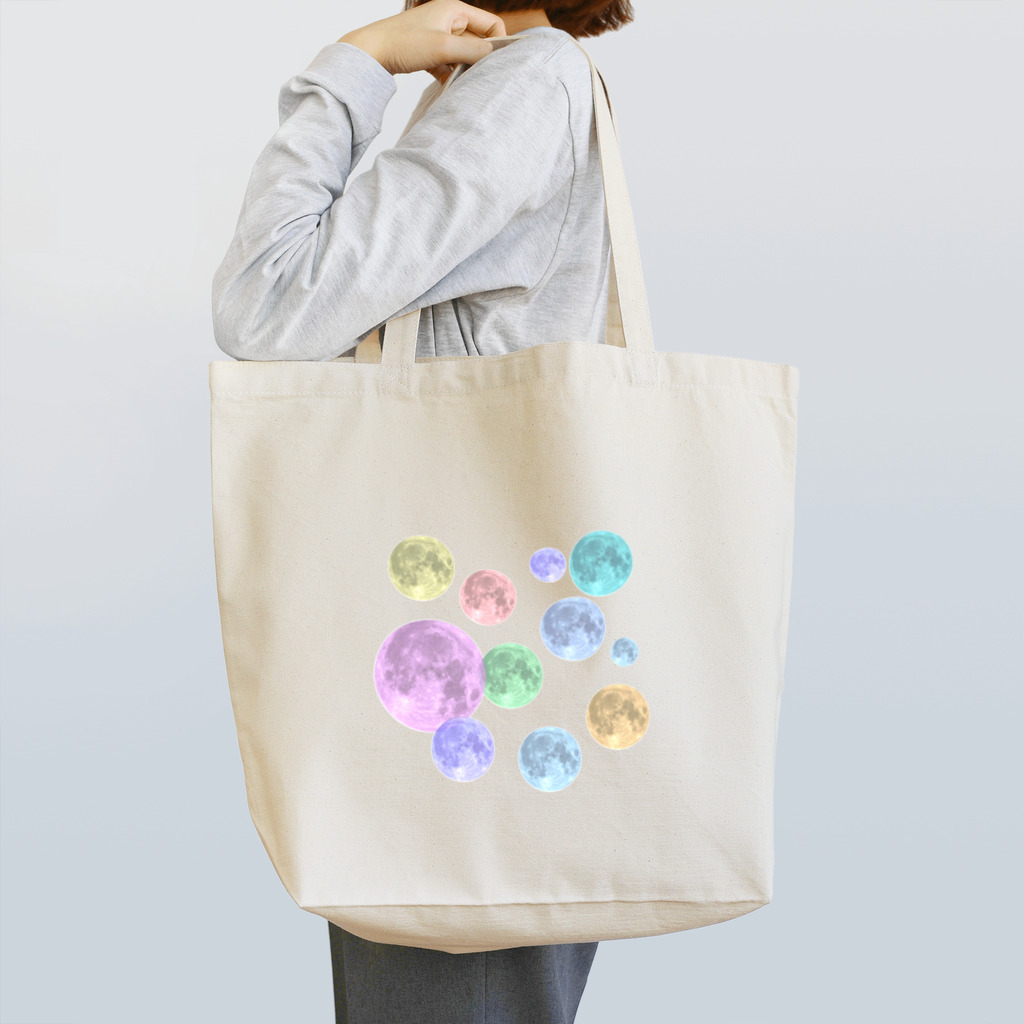 TANUKIのカラフルmoon まばら Tote Bag