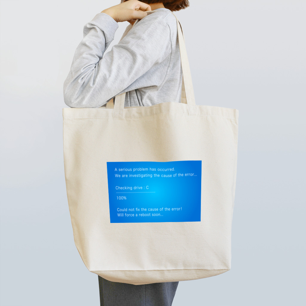 illust_designs_labの架空のブルースクリーンエラー画面のイラスト  Tote Bag