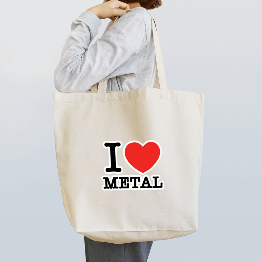 HachijuhachiのI LOVE METAL Tote Bag