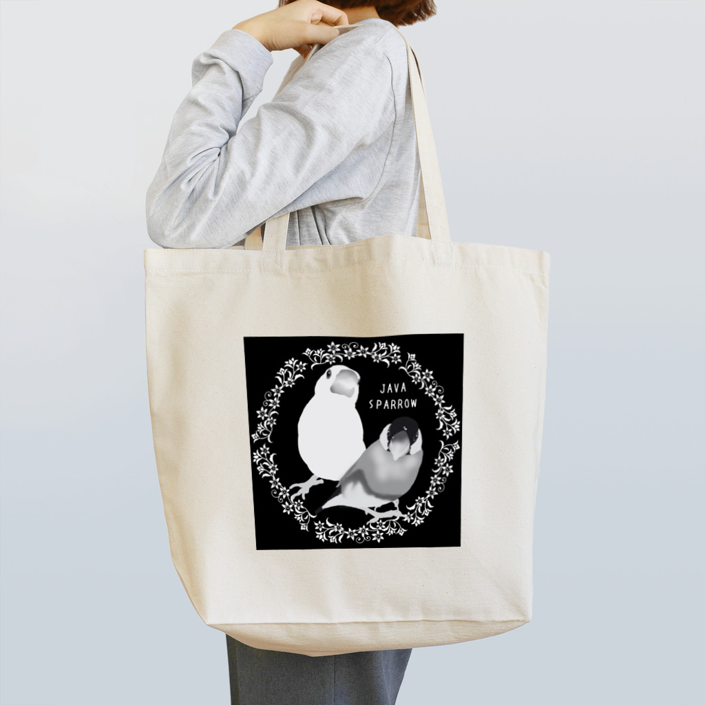 KINAKOLab@SUZURIのモノクロ文鳥さん Tote Bag