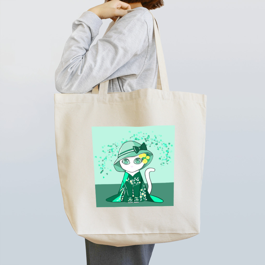 😸Kiyoshi😸のグリーンcat Tote Bag