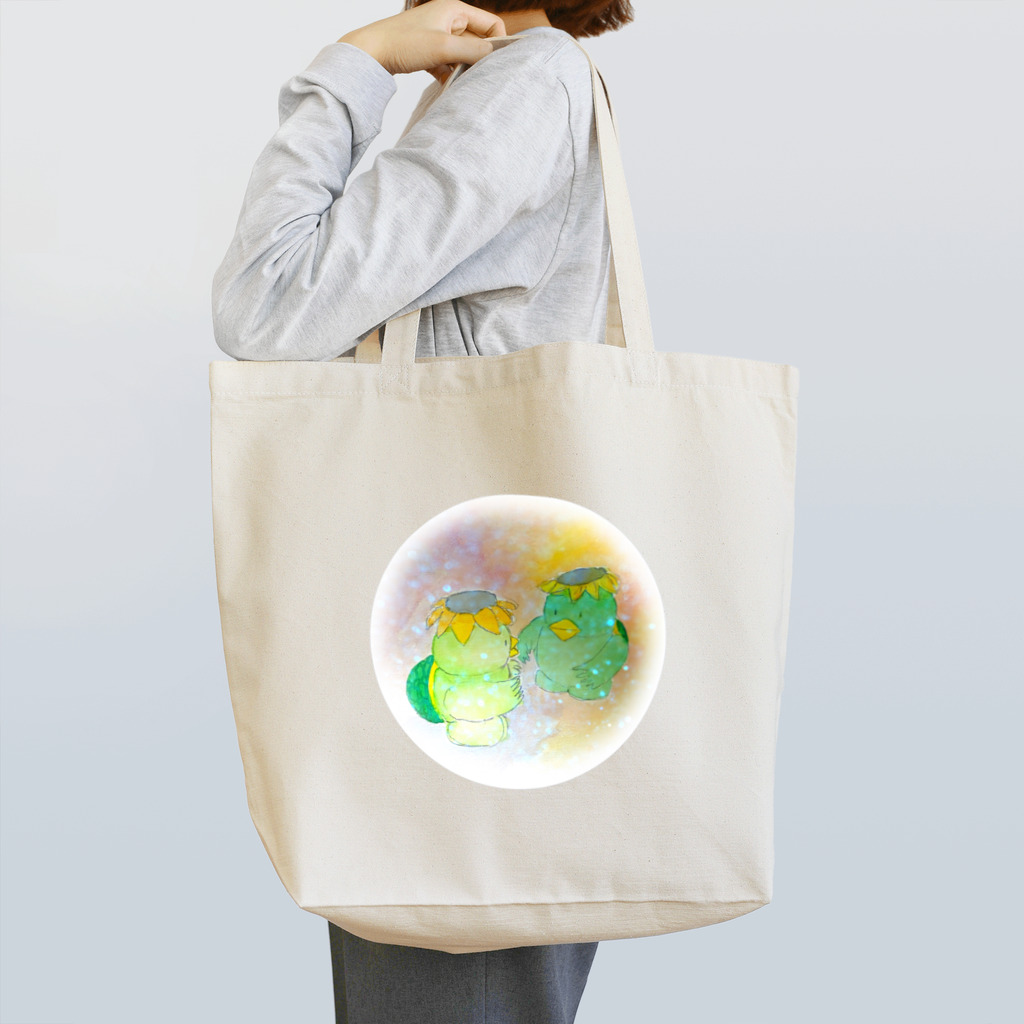 ☆あゆ ころ たろの☆ ハッピーライフの透明水彩カッパ Tote Bag