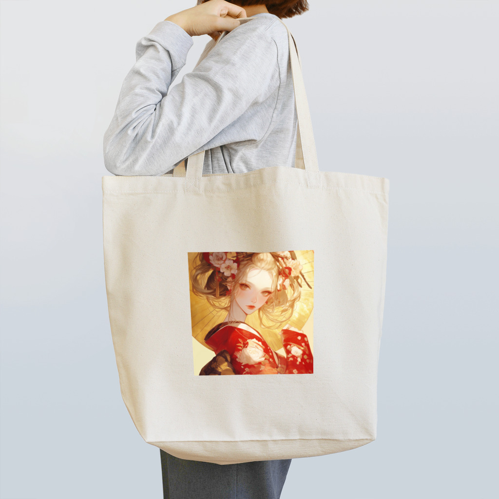 AQUAMETAVERSEの金の光に輝く赤い姫 Marsa 106 Tote Bag