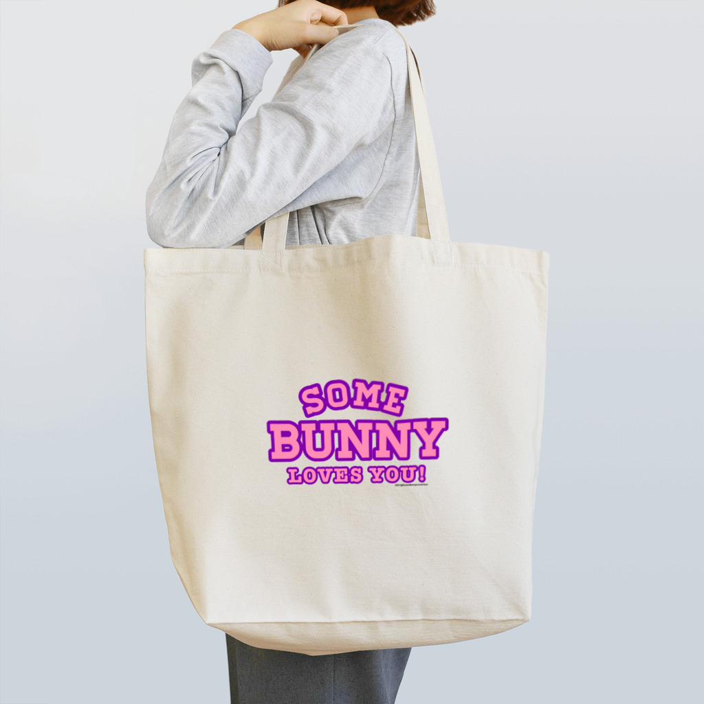 Some Bunny Loves You!のCollege Logo(Pink×Purple) Tote Bag