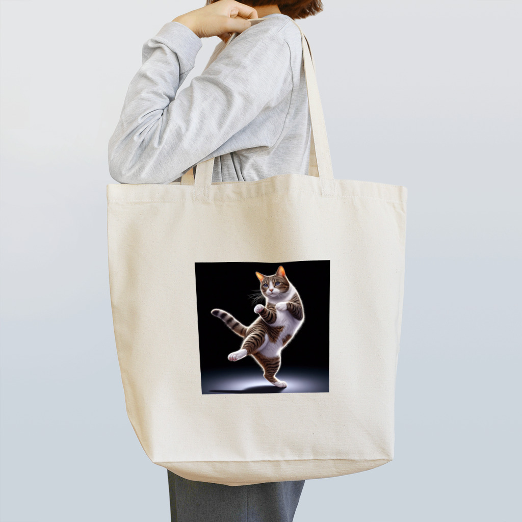ウズラ ショップのダンシング cat Tote Bag