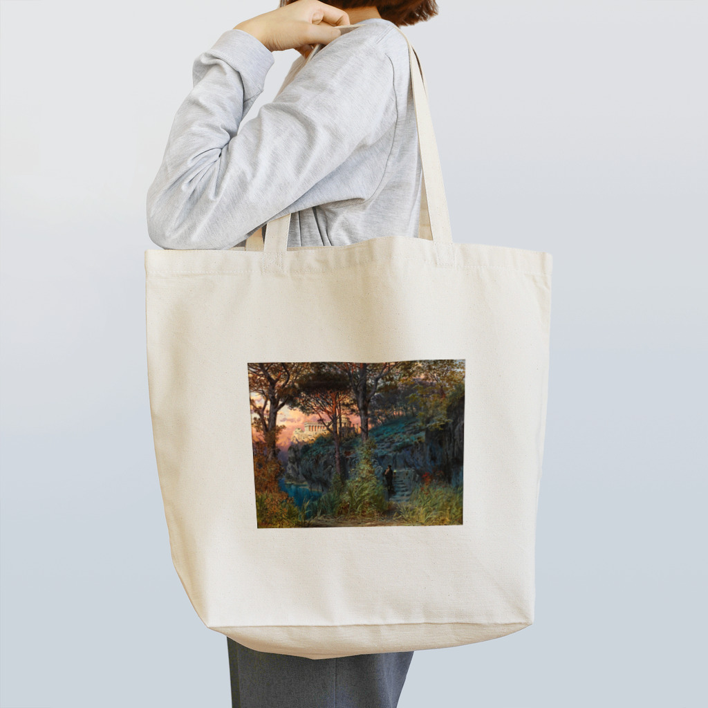 世界の絵画アートグッズのフェルディナント・ナブ 《山岳湖畔の宮殿》 Tote Bag