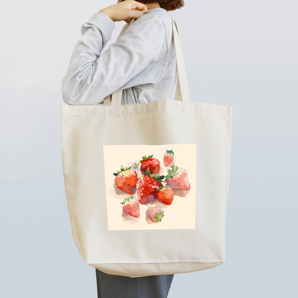 mido_monのおいしいイチゴ トートバッグ