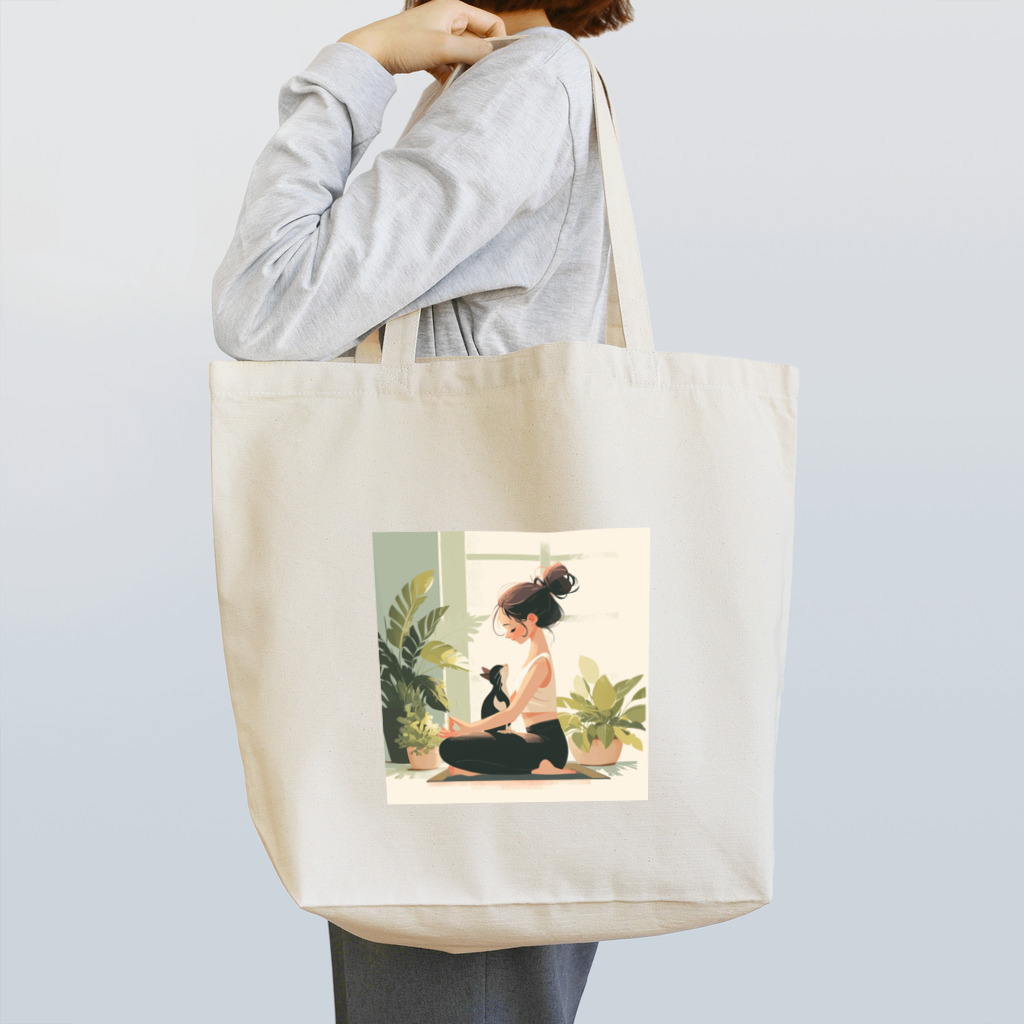 北欧ねこの瞑想猫 Tote Bag