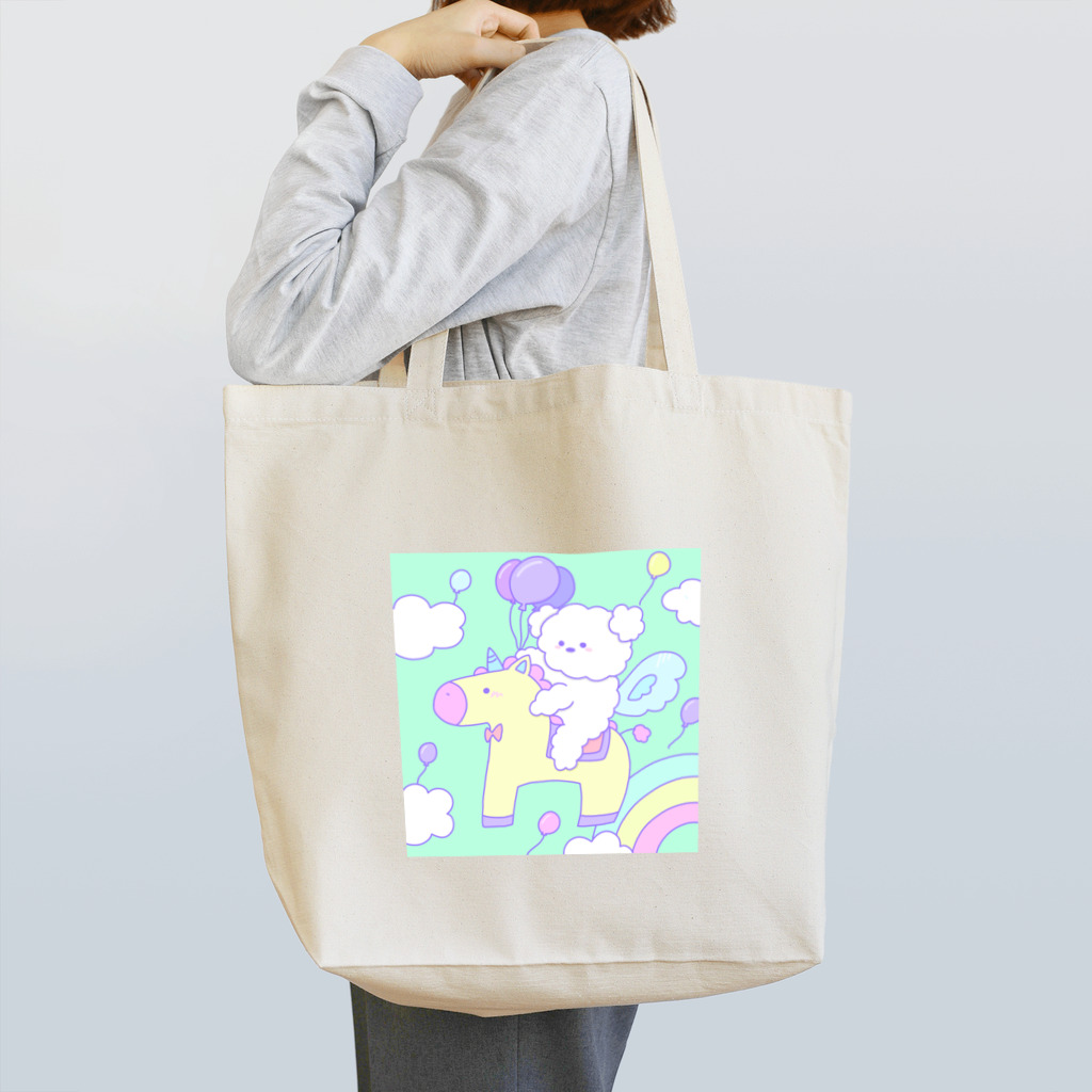 ふわふわポメラニアンちゃんのふわふわユニコーンちゃん Tote Bag