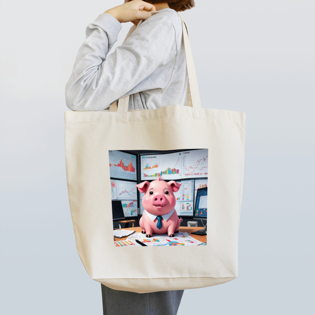 MTHの会社の財務状況を分析するミニブタ Tote Bag