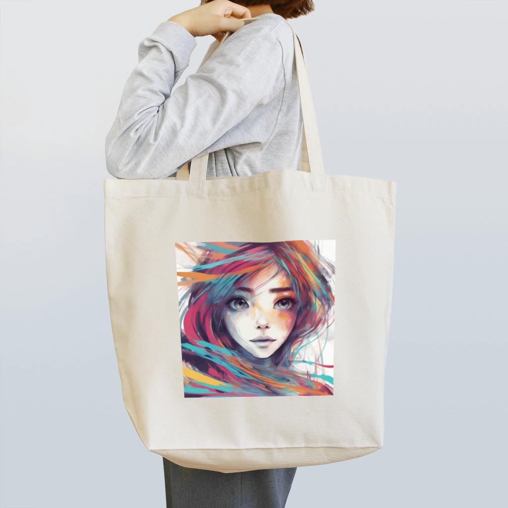 tenhou3の水彩画の女性 トートバッグ