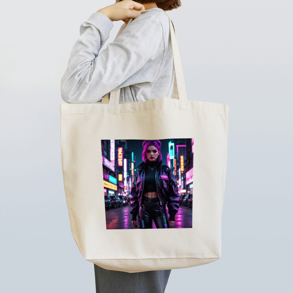 AI美女ワールドのサイバーパンク Tote Bag