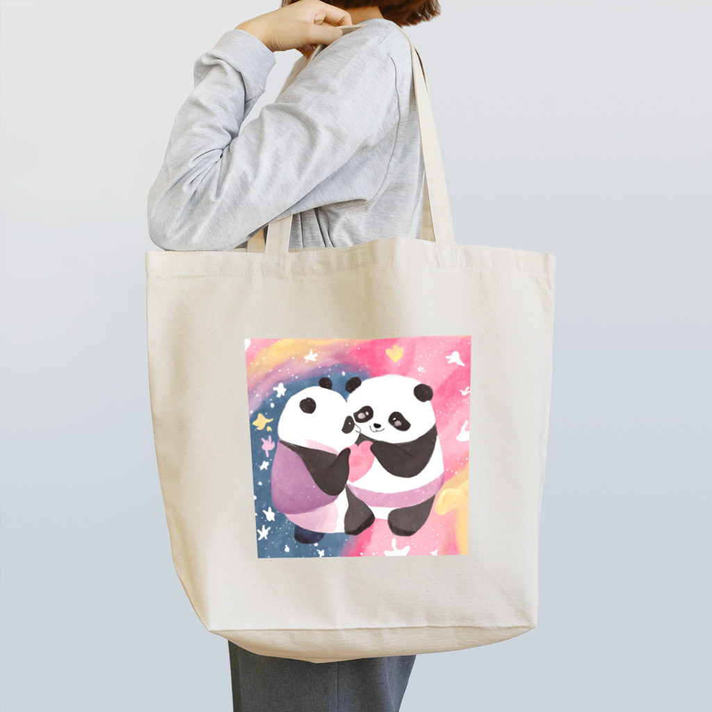 人生を笑いに変えるアートのきゅんきゅんパンダ Tote Bag