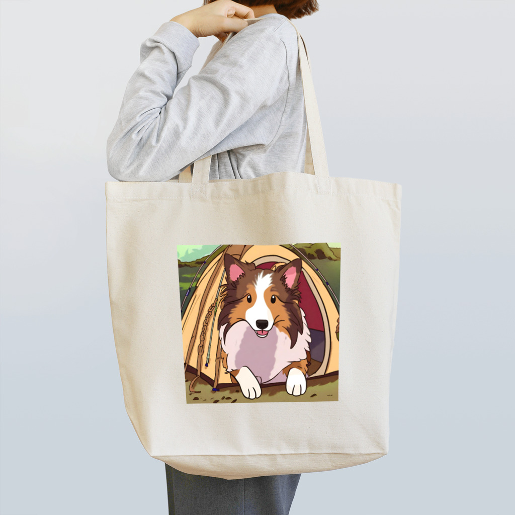 camper's dogのcamper's dog  シェットランドシープドッグ　イラスト Tote Bag