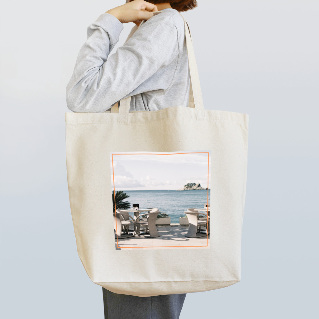 Apricot_taruの海辺のカフェ Tote Bag