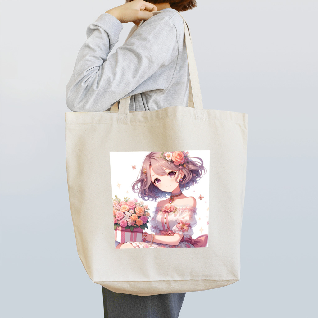 raio-nの春の花畑と少女 Tote Bag