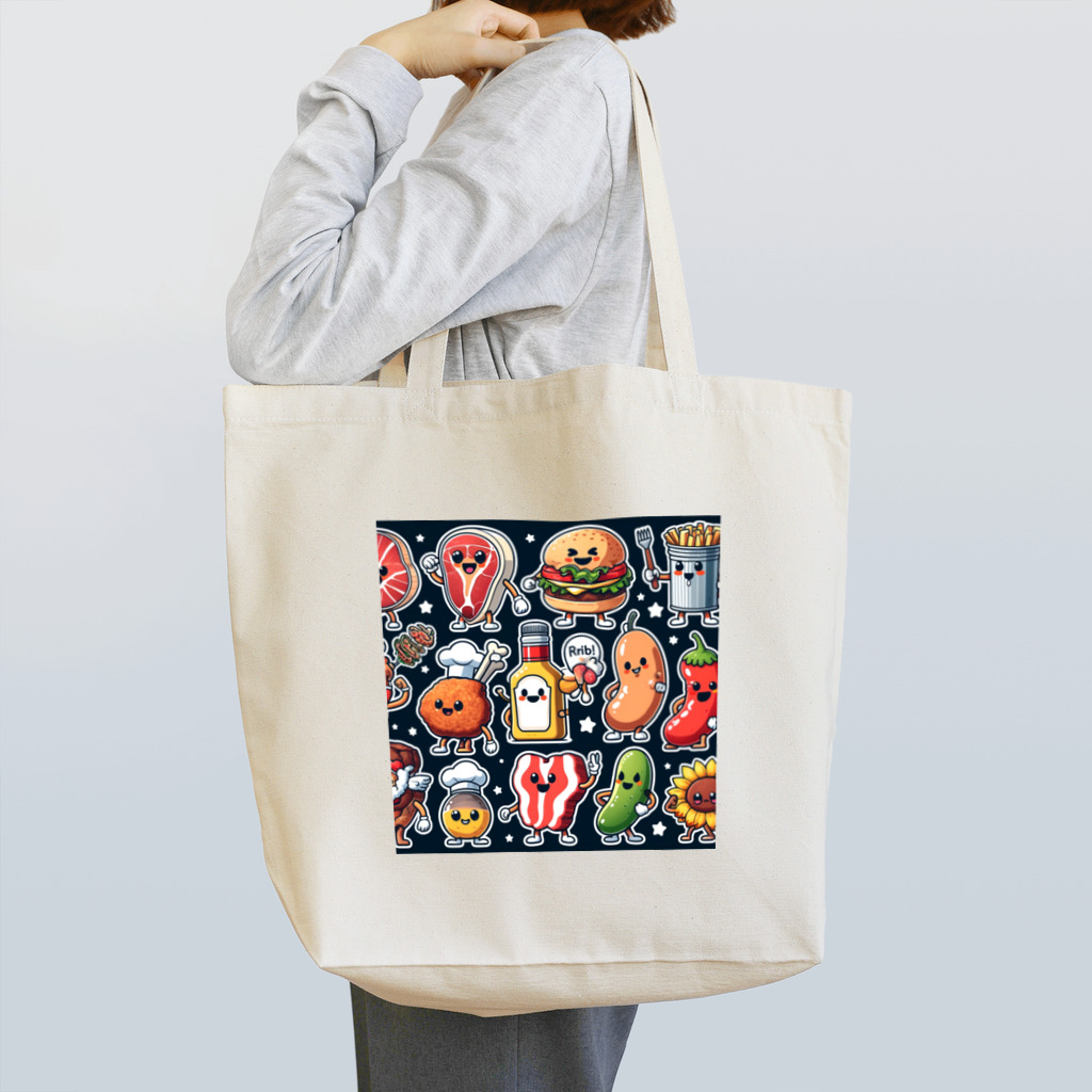 trypsin8080のアメリカンなBBQのかわいいイラストグッズ Tote Bag