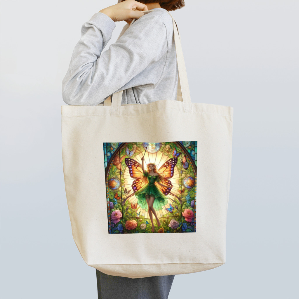 かるるんショップの妖精の魔法　ステンドグラス風 Tote Bag