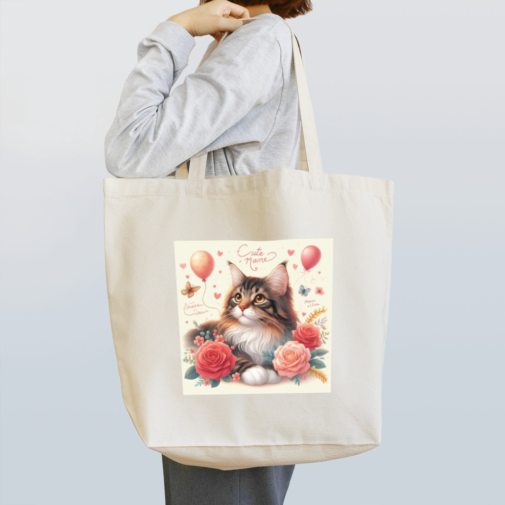 Y m @Y's shopの猫と薔薇 トートバッグ