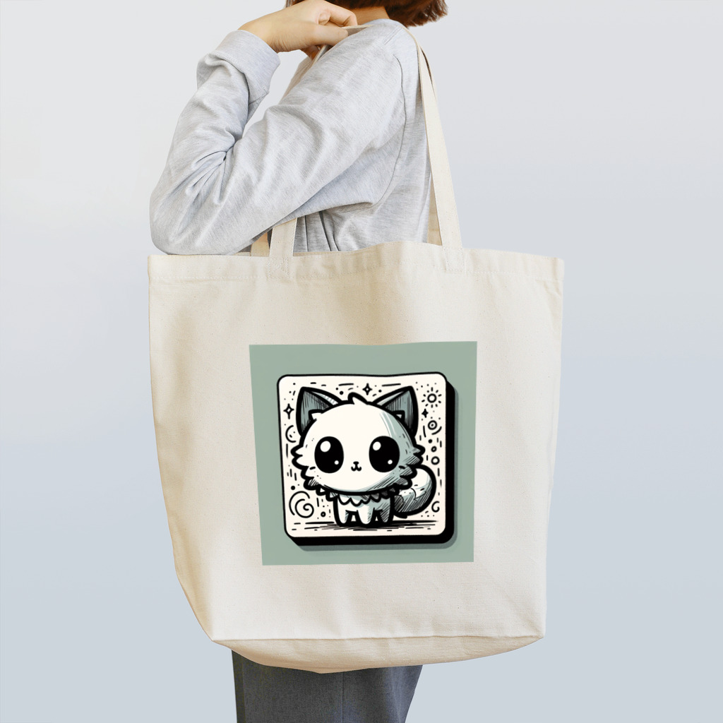 にゃんラボの落書きにゃんこシリーズ　コースターっぽい猫 Tote Bag