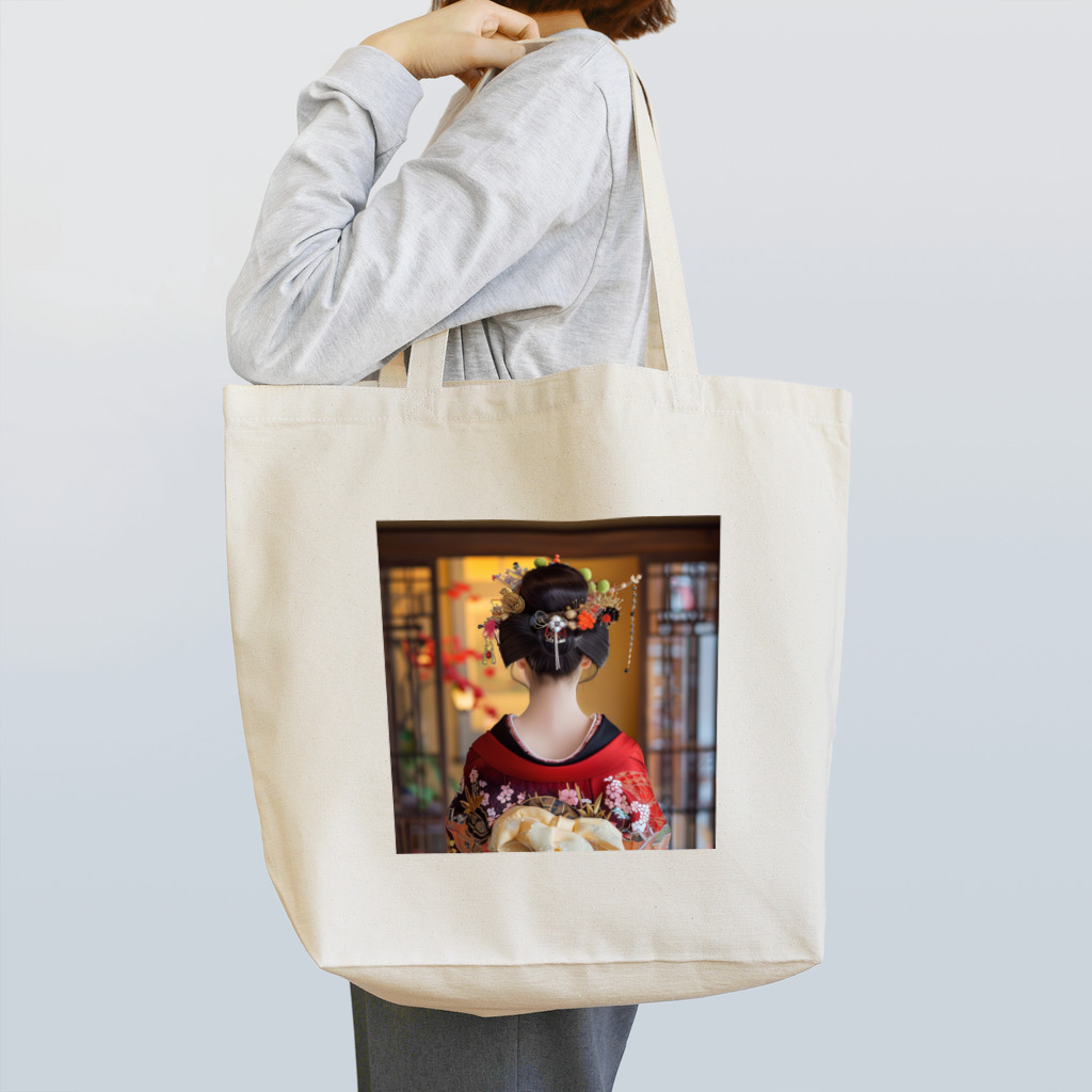 AQUAMETAVERSEの魅力的な女性のうなじ　BLUE PLUM  691 Tote Bag