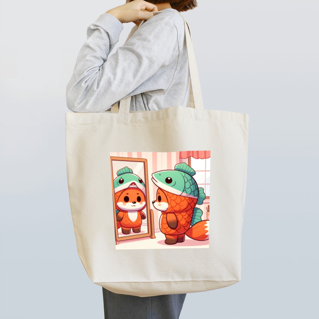 onochan0212の鮭コスプレのキツネ Tote Bag