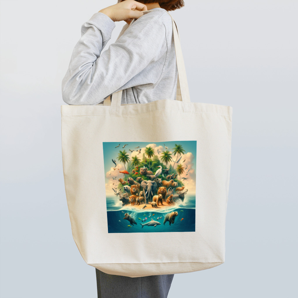 nyonsunの宝箱の動物達の楽園物語 Tote Bag