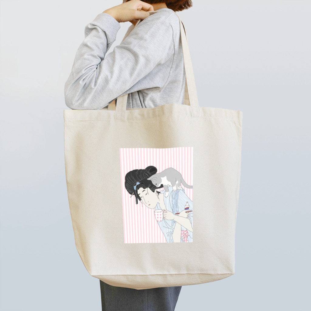 keeeeeep smilingのgood morning from EDO  二日酔いの朝 Tote Bag