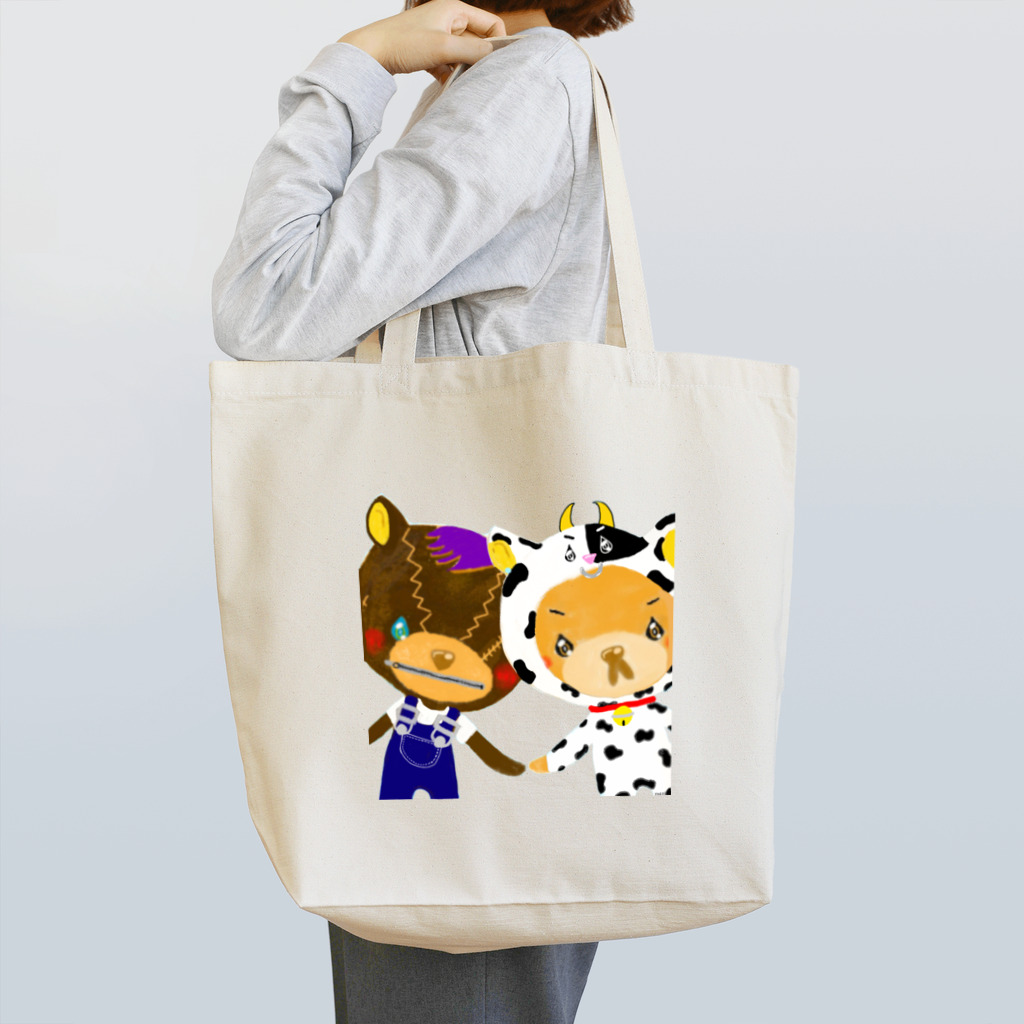 くまのマーク&マクセニのくまのマーク&マクセニ 牛バージョン Tote Bag