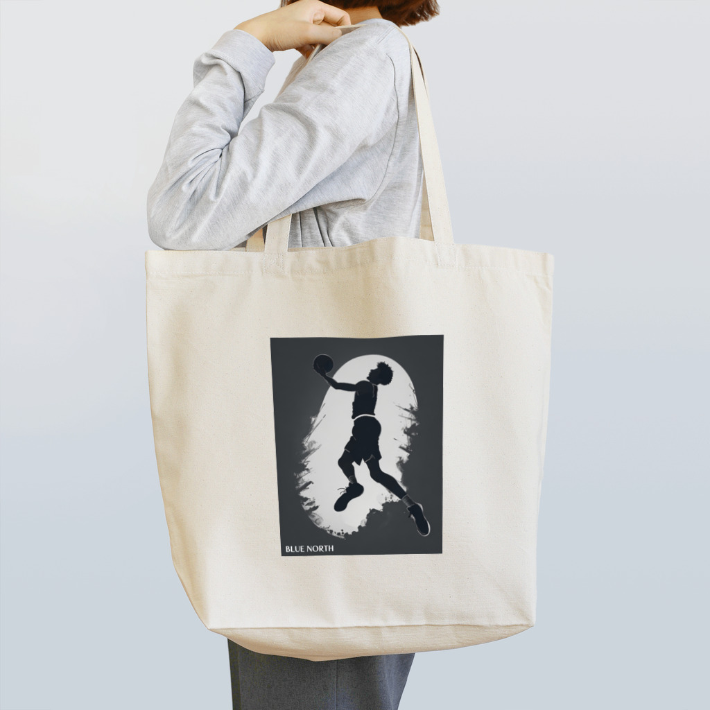 aokitaの【BLUE NORTH】バスケットプレイヤーシルエット Tote Bag