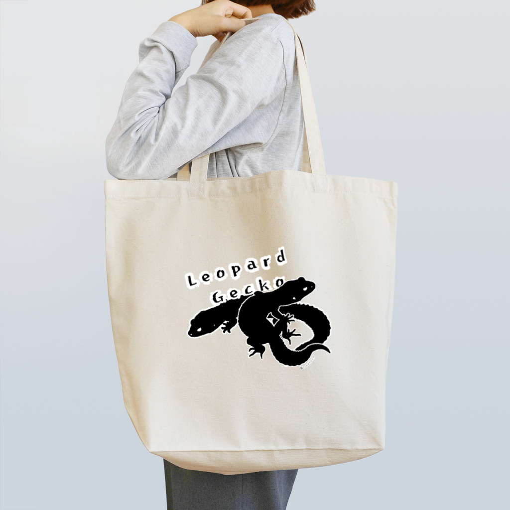 花梟のゆりかごのレオパブラックシルエット Tote Bag