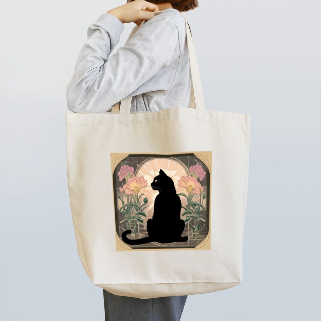 ヒロワークスの黒猫トート Tote Bag