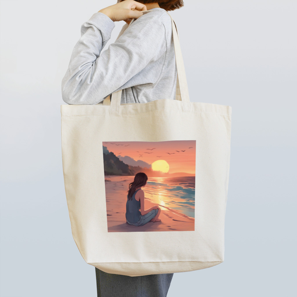 AISHOP の夕日を眺める少女　Ｂタイプ Tote Bag