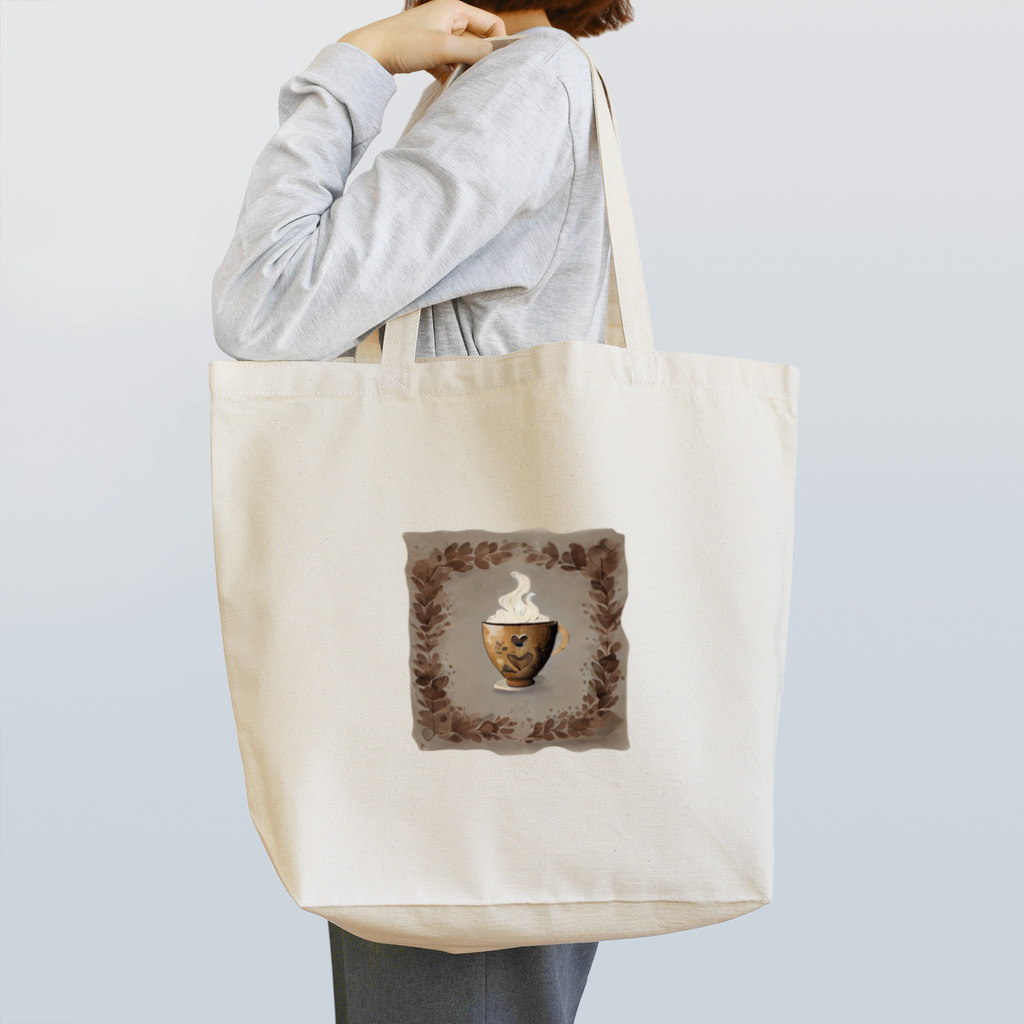 leisurely_lifeのA richly decorated coffee-inspired T-shirt design トートバッグ