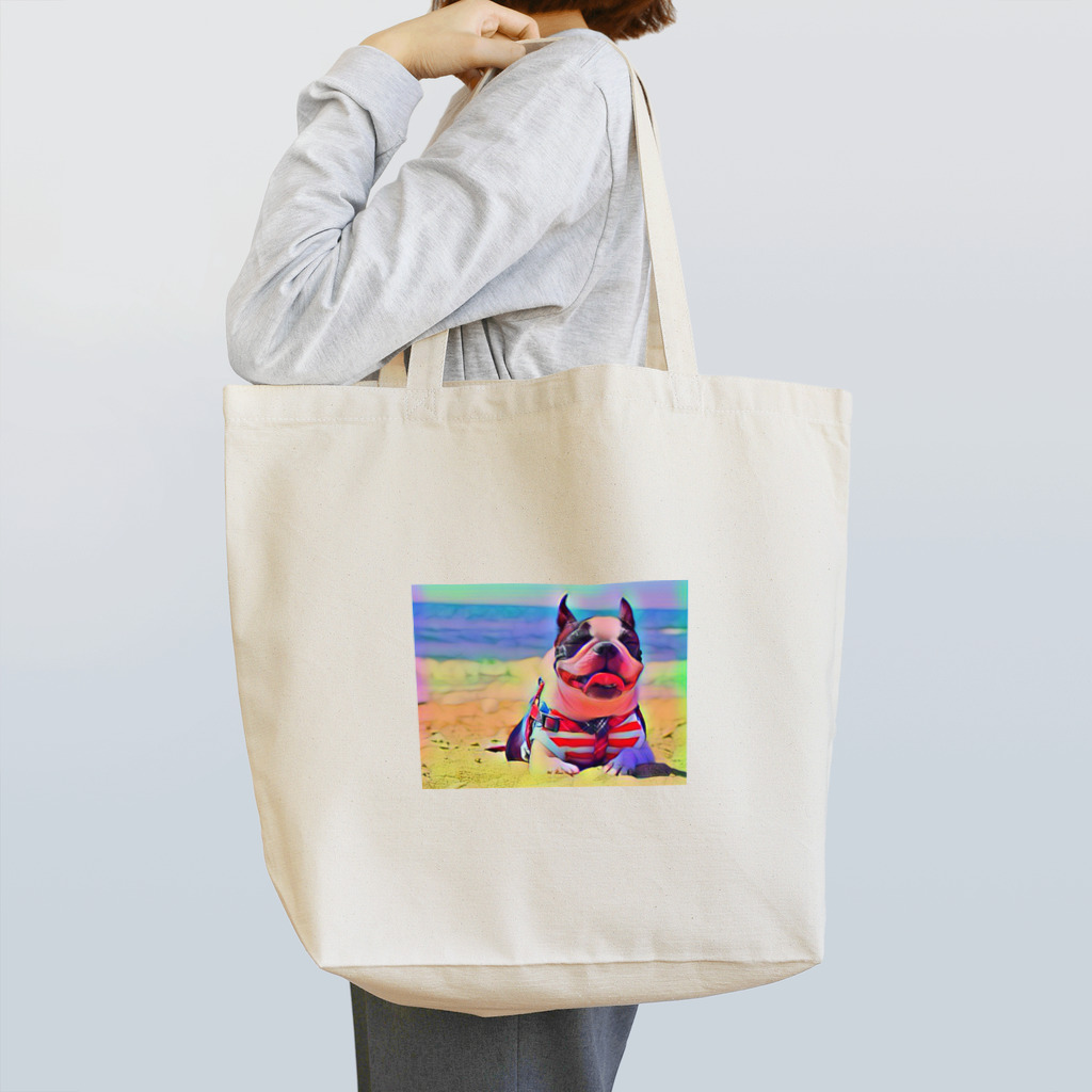 be_smileのフレンチブルドッグイラスト Tote Bag