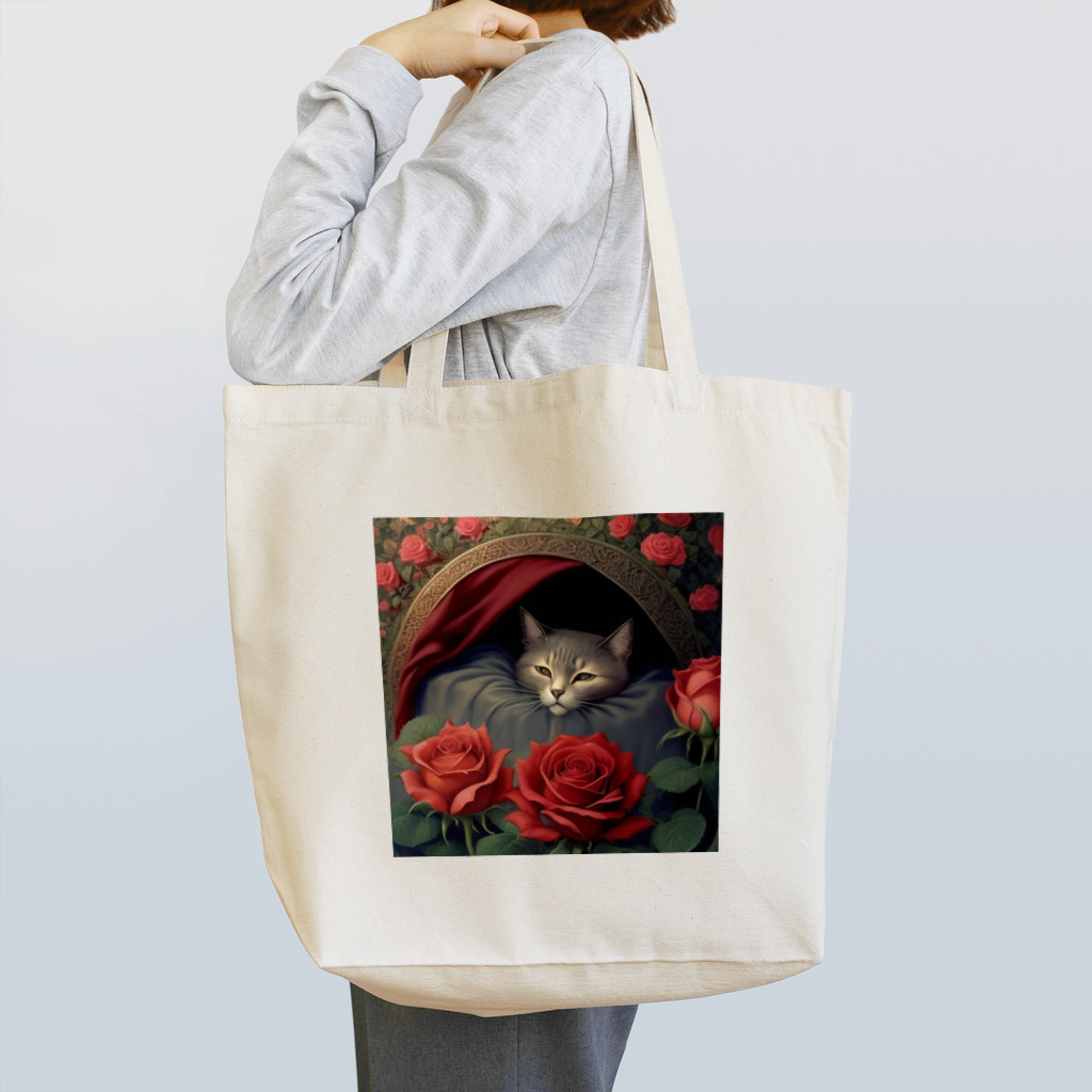 LunaNocturneのねこちゃんとお花 Tote Bag