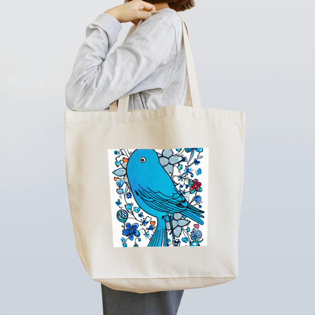 kuri_AMERICANの幸せの青い鳥 トートバッグ