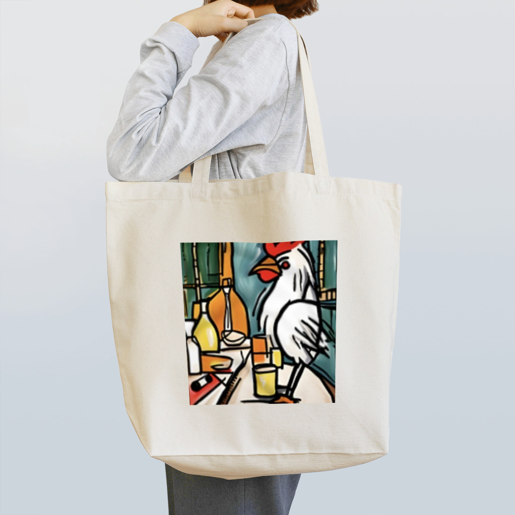 Ppit8のにわとりさん朝ごはんを食べる！ Tote Bag