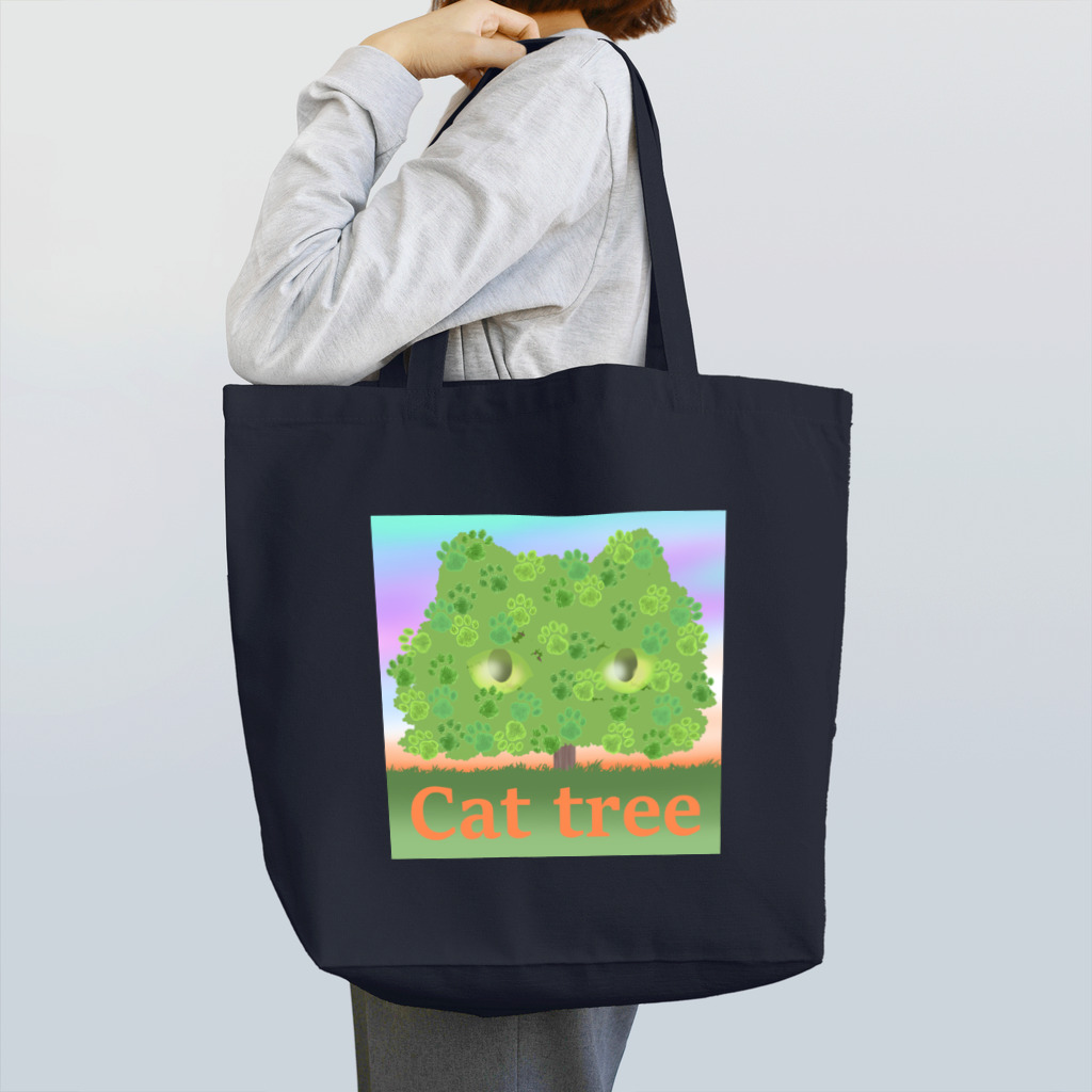 Charamaru MarketのＣＡＴ　ＴＲＥＥ Tote Bag