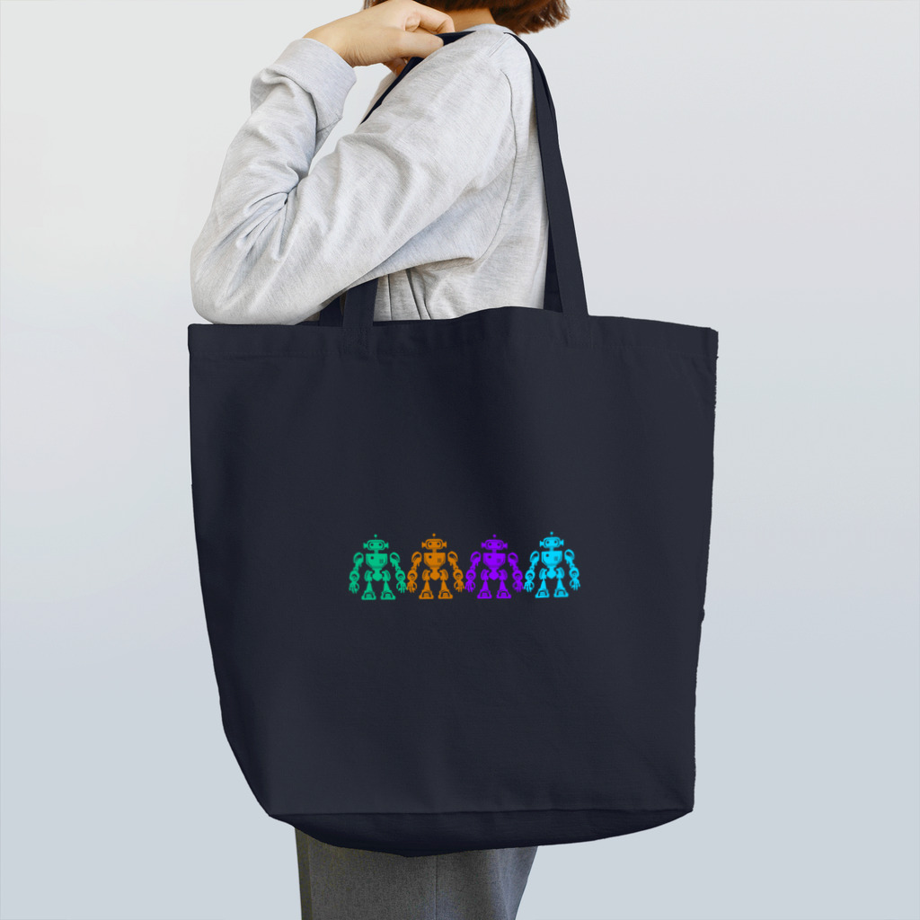 mirinconixの色違いの4機のレトロなロボット Tote Bag