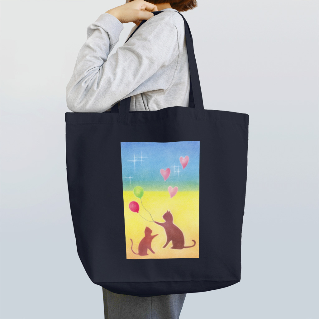 yukibo-zuの南国の夕日と猫の親子 Tote Bag