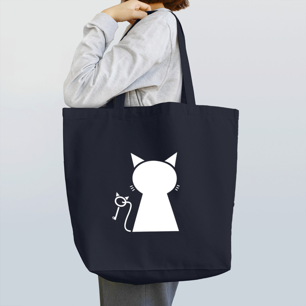 無水屋の鍵穴っぽい猫 (白猫) Tote Bag