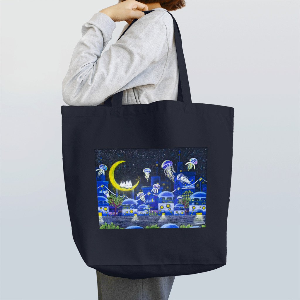 安藤シオン　Colored pencil&Design2srのクラゲマチ Tote Bag