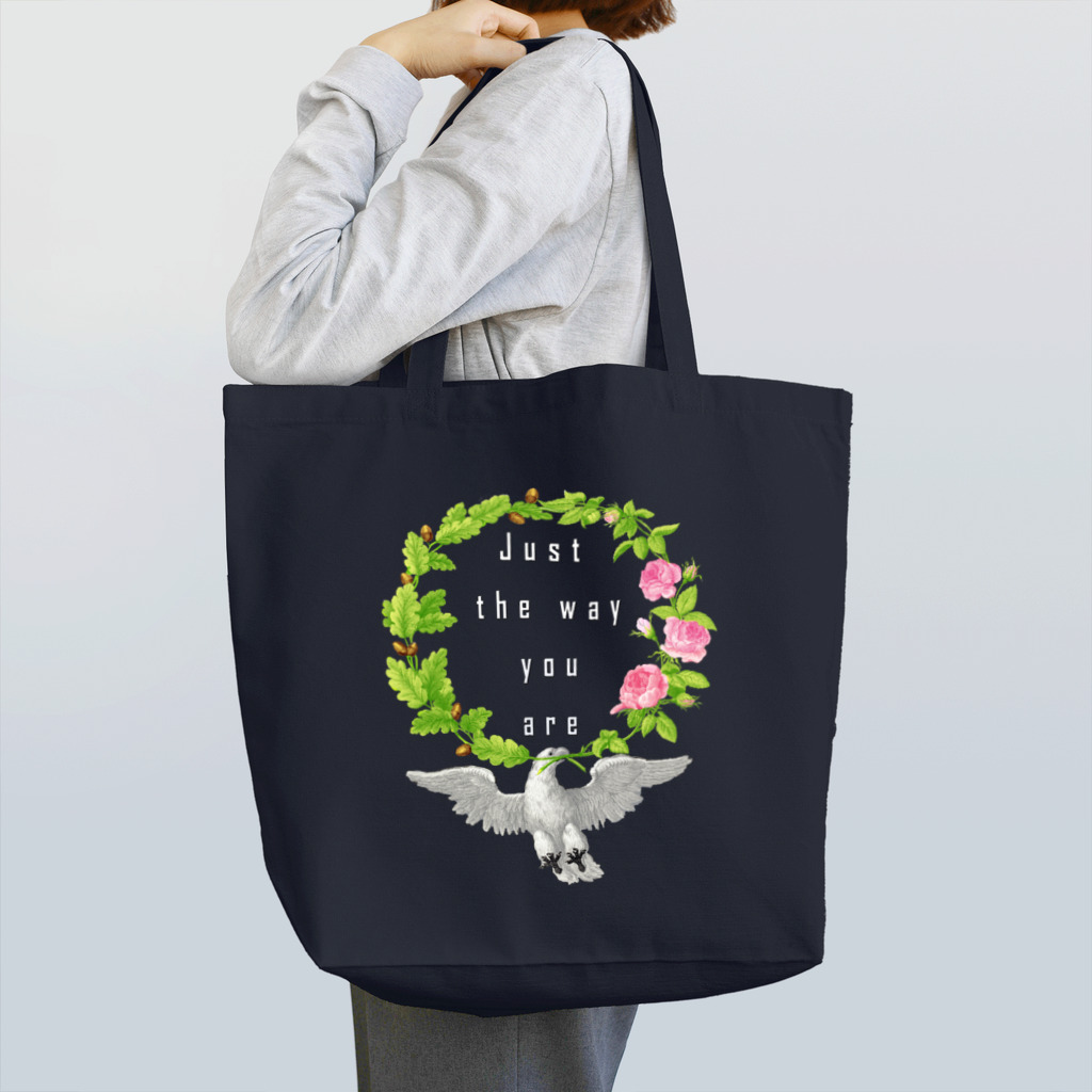 PALA's SHOP　cool、シュール、古風、和風、の幸福を運ぶ鳥「Just the way you are」 Tote Bag