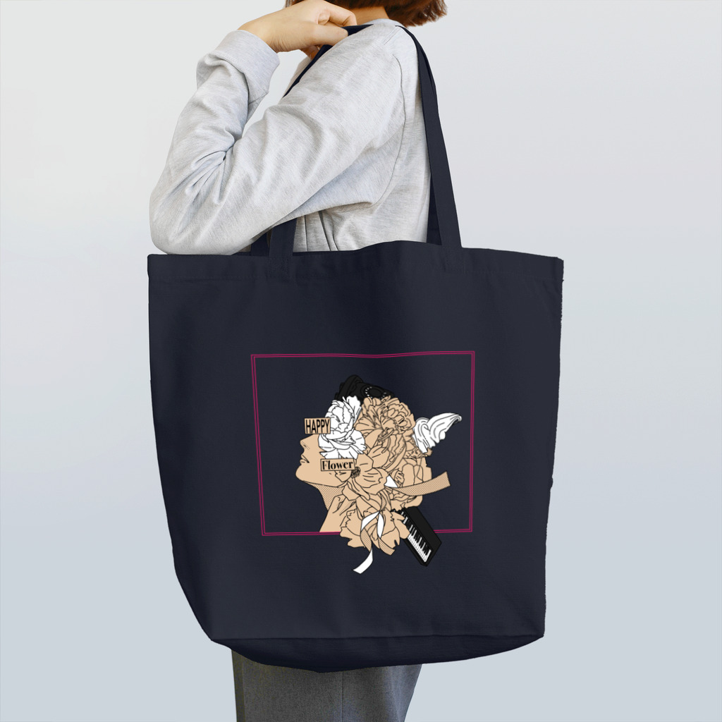 はぴふらのHappy flower(illustration ver) Tote Bag
