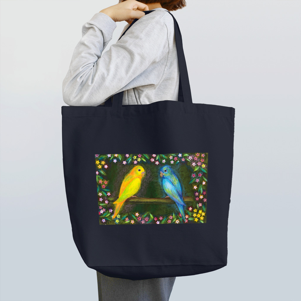 和歌の黄色と青のセキセイインコ Tote Bag