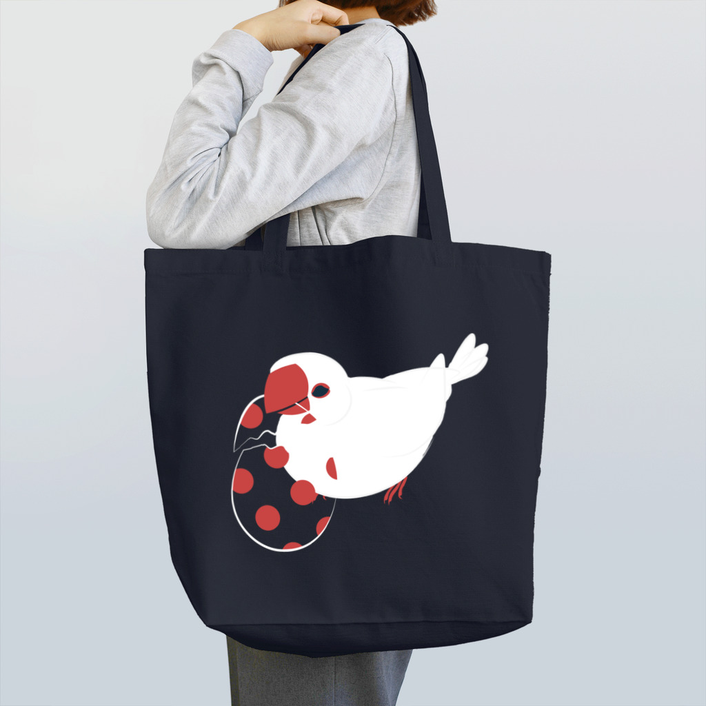 cotoLi （ことり）の卵のカラと文鳥 トートバッグ